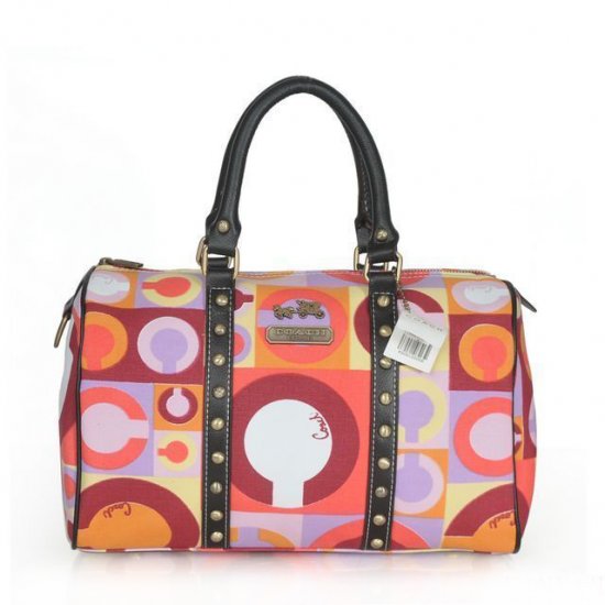 Coach Poppy Stud Medium Multicolor Luggage Bags ASY